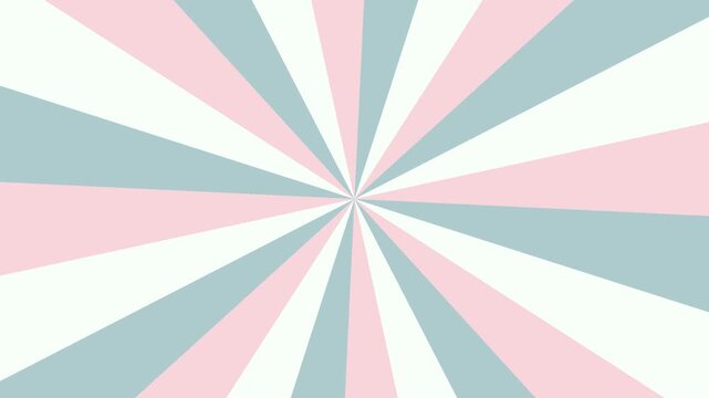 Pink and blue sunburst background. Rotating retro comic style radial rays motion graphic.
