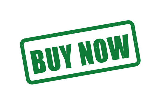 Green buy now button icon isolated on a black background