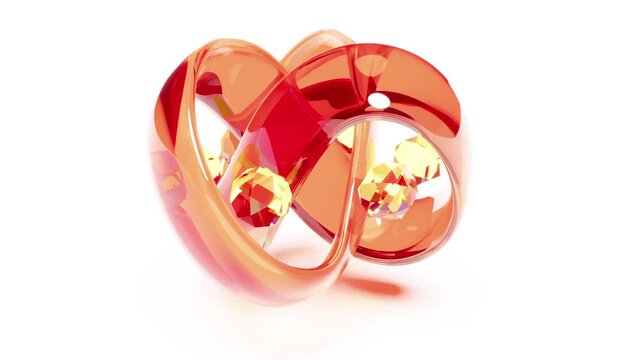 Change color glass knot abstract object bg able to loop endless 4k
