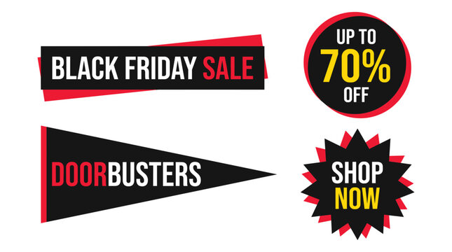 Black Friday sale banners and badges