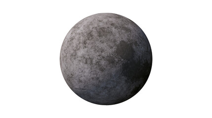 Obraz premium Cratered grey moon surface, isolated on transparent background