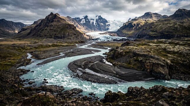 Icelandic glacier river