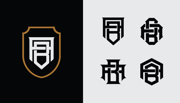 ABor BA Monogram Logo Template Vector | Luxury Lettermark Shield Emblem