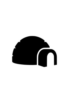 Igloo icon silhouette isolated on white background