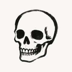 Obraz premium Monochrome skull illustration art.