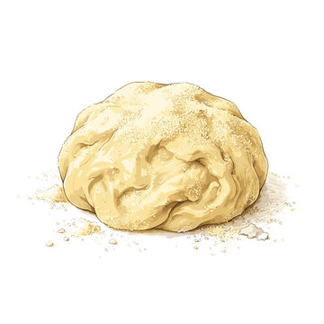 Fresh pasta dough with semolina flour flat lay for italian cooking blogs and pasta recipe websites