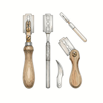 Sourdough bread scoring tools and lame flat lay for bakery blogs artisan bread recipes and baking tutorials