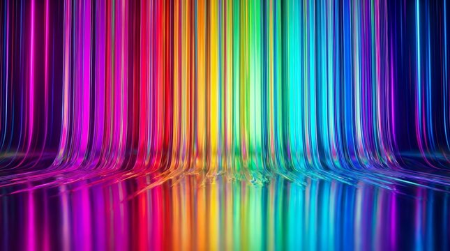 Vivid neon holographic rainbow colors in an abstract macro gradient background.