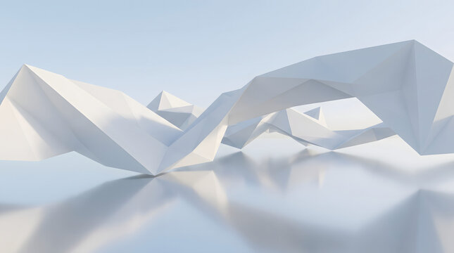 Futuristic white architectural landscape with smooth flowing curves