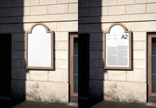 Mockup Of Customizable A2 Poster On Wall