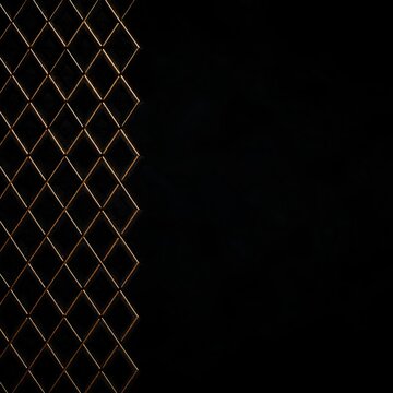 繊細な金の網目模様が美しい黒の高級背景 / Beautiful black luxury background with fine gold mesh pattern (Generative AI)