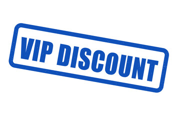 Fototapeta premium Blue neon style vip discount sign on a black background