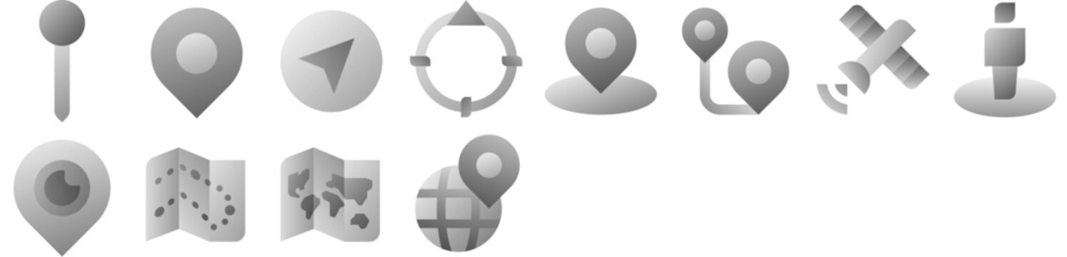 Maps & Navigation Icon Pack featuring map, location, gps, marker, pin, point, area, geography, position, direction, geo, place. Set of vector icons.