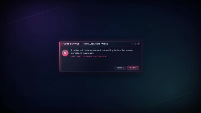 Secure Workspace Loading Fails as Error Notification Windows Multiply Across the Screen