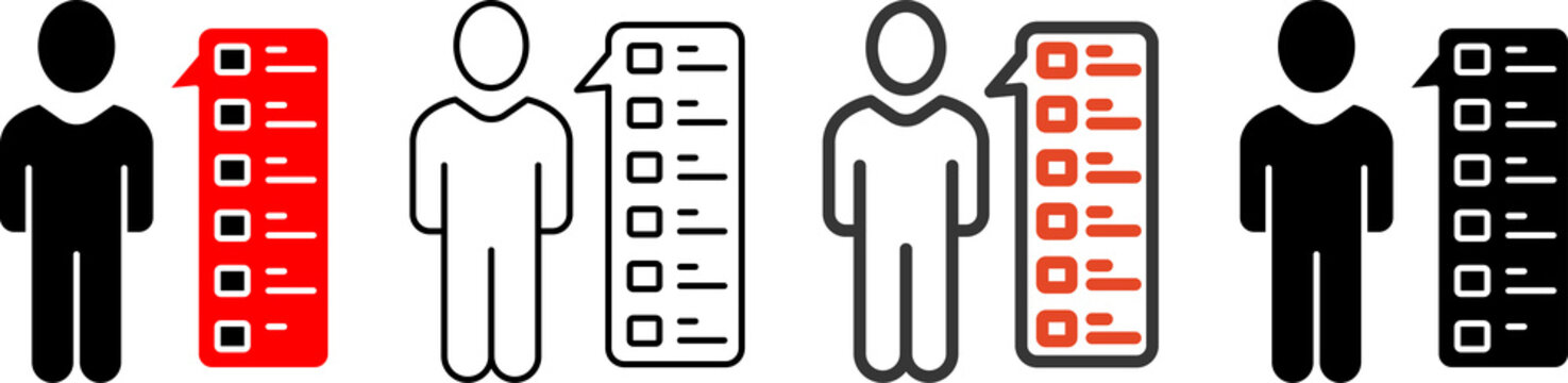 Employee Skills Icon Set in Filled, Outline, Gradient Outline and Glyph Styles 