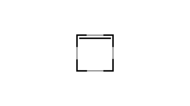 Scanner frame animation with digital scan indicator animation on white background. Scan qr code or icon vector in line and flat style.