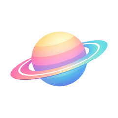 Fototapeta premium PNG Colorful gradient planet illustration