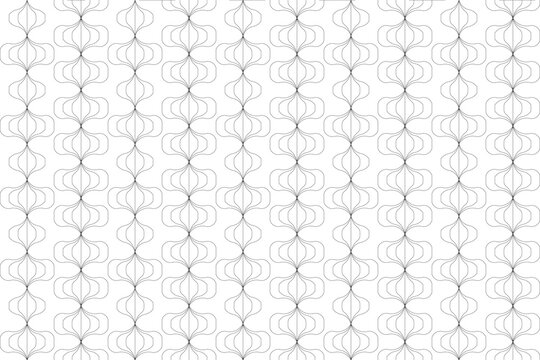 Elegant Black Line Geometric Seamless Pattern on White Background. 9