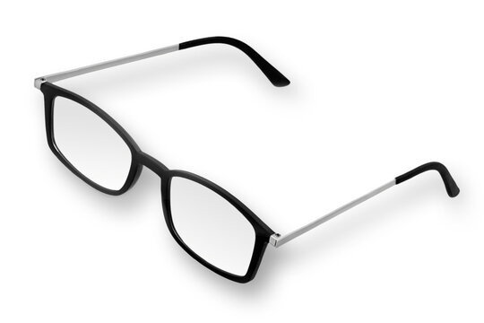 Reading glasses black silver on white background