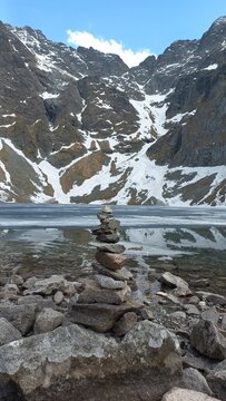 Czarny Staw pod Rysami lake in Tatra Mountains, Poland
