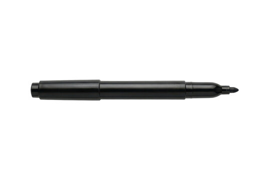Black permanent marker pen isolated on dark background