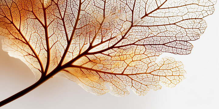 macro backlit view of decayed leaf skeleton organic vein grid texture
