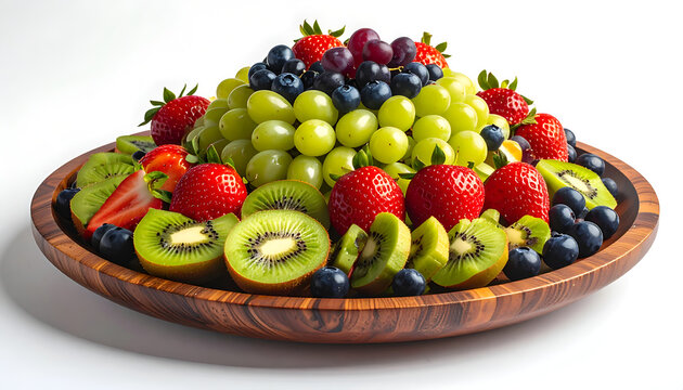Fresh Mixed Fruit Platter with Berries and Grapes