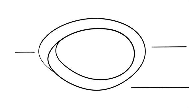 Abstract Line Art Illustration of Ovals and Lines