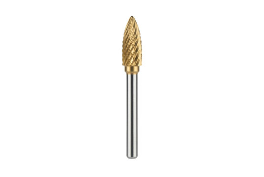 Carbide burr rotary bit for metal grinding and deburring tool