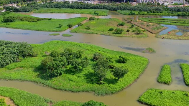 Aerial View of Cotai Ecological Reserve, Macau