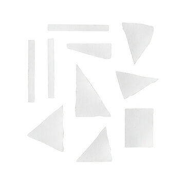 Abstract geometric shapes collection with triangles and rectangles on a dark background