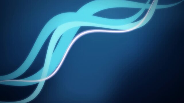 Ribbon like light trails wave and flow in a seamless loop
