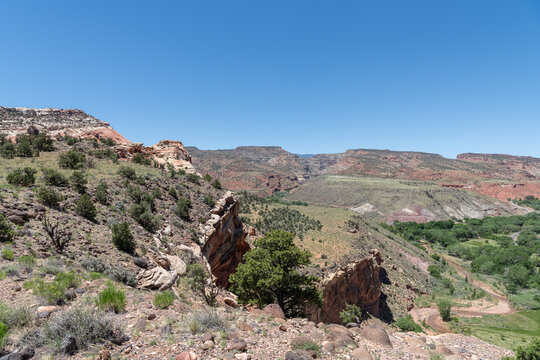 Capitol Reef National Park from the top of the Cohab Canyon Trail, Utah, USA