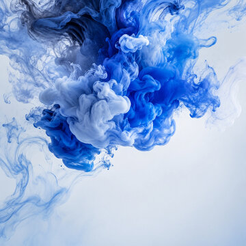 Fluid ink cloud abstract art with balanced central composition