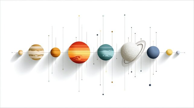 Stylized Solar System Layout for Educational Use