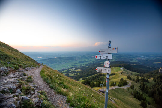Germany, Bavaria, Allgaeu, Gruenten mountain, Peak of "Gr&uuml;nten" near Immenstadt