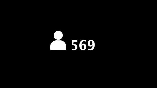 Followers Counting for Social Media. Social media followers counting notification icon animation with Alpha Channel, Incoming followers counting notification animation pk animation.