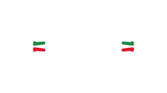Doodle red and green squiggle arrow animation video on a white background
