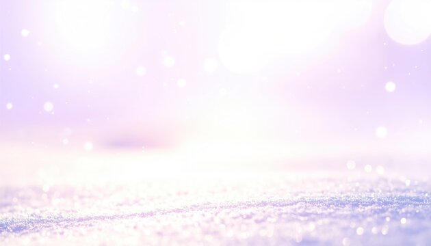Dreamy blurred background with a textured foreground sparkling with bokeh lights in gentle purple & white tones