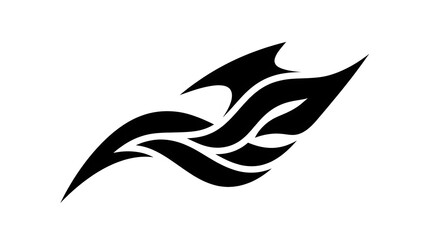 Naklejka premium Abstract tribal wing vector representing motion and strength for tattoo or brand design