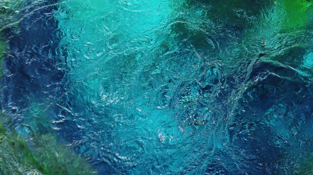 Abstract turquoise water texture at Blue Eye spring in Albania