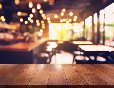 coffee shop blur background with bokeh image vintage tone