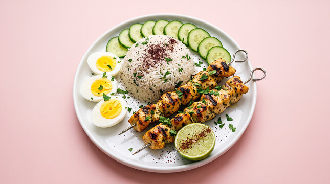 Chicken shish tawook with white special rice