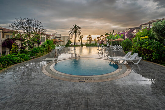 The Beautiful summer houses view in Turkey