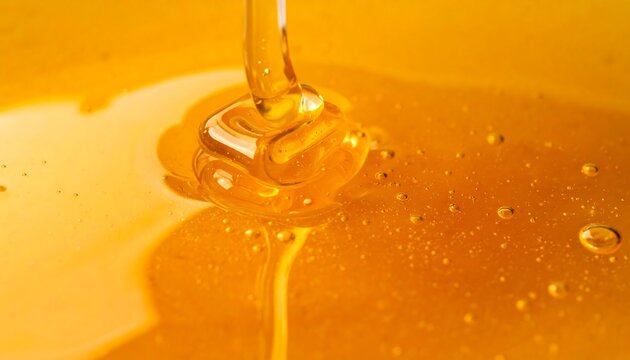 Golden Honey Dripping and Flowing in a Thick Stream.