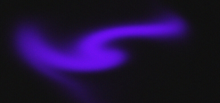 Abstract Dark Purple Grainy Gradient Background with Glowing Futuristic Neon Light Wave and Noise Texture
