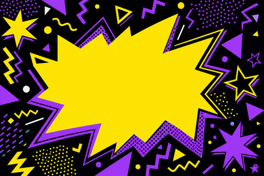 Comic explosion frame with copy space