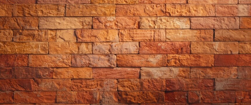 Textured Red Brick Wall Background in Warm Tones