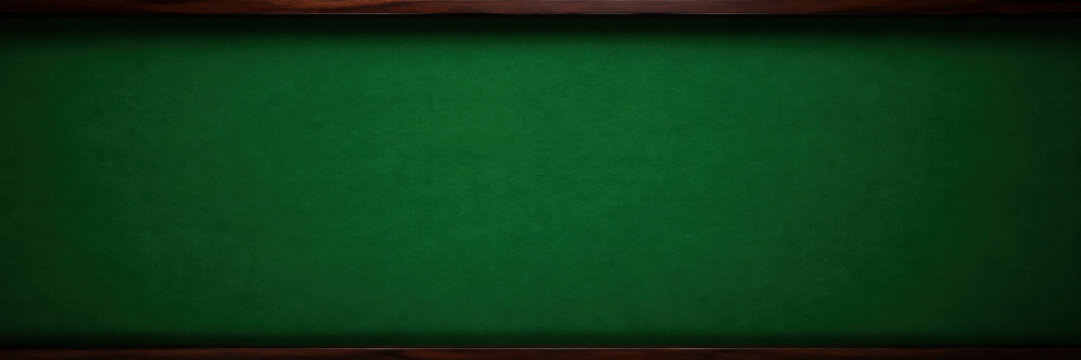 Green felt board with a wooden frame provides empty copy space for text or graphics. The horizontal composition suits banners, headers, and presentations.