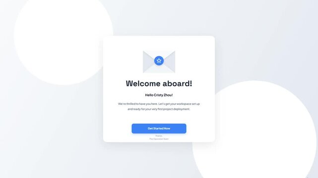 Welcome Aboard Onboarding Email Card Corporate Welcome Envelope User Interface Animation